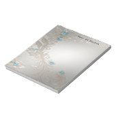 装飾金ゴールドブルーストーンメモ帳 ノートパッド (回転)