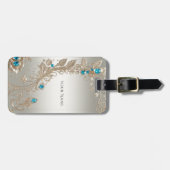 装飾金ゴールドブルーストーンラゲッジタグ ラゲッジタグ (正面横)