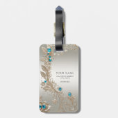 装飾金ゴールドブルーストーンラゲッジタグ ラゲッジタグ (裏面縦)