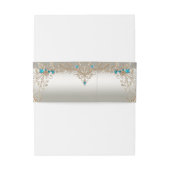 装飾金ゴールドブルーストーン招待状用帯 招待状ベリーバンド (裏面例)