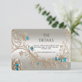 装飾金ゴールドブルーストーン詳細エンクロージャカード エンクロージャーカード (スタンド正面)