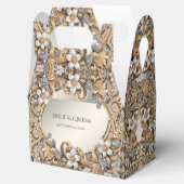 装飾金ゴールドホワイトフローラ優先ボックス フェイバーボックス (オープン)