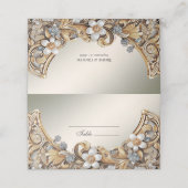 装飾金ゴールドホワイトフローラ座席表 プレイスカード (外部開封)