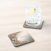 装飾金ゴールドホワイトフローラ懸命プラスチック塗装機 コースター (右側)