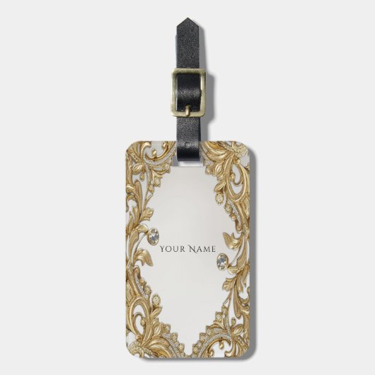 装飾金ゴールドラゲッジタグ ラゲッジタグ (正面縦)