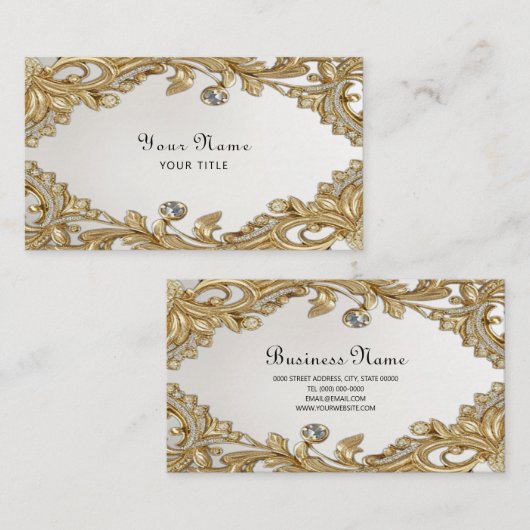 装飾金ゴールド名刺 名刺 (正面/裏面)