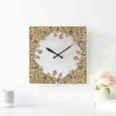 装飾金ゴールド壁時計 スクエア壁時計 (ホーム)