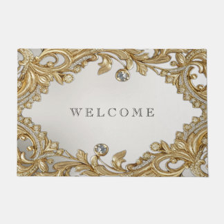 装飾金ゴールド形式 ドアマット