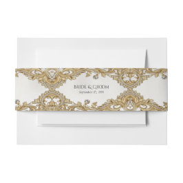 装飾金ゴールド招待状用帯 招待状ベリーバンド