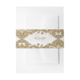 装飾金ゴールド招待状用帯 招待状ベリーバンド