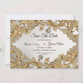 装飾金ゴールド日付の保存 セーブザデート (正面)