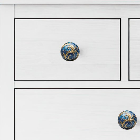 装飾金ゴールド王室のブルー華美エナメル セラミックノブ