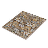 装飾金ゴールド白色フローラセラミックタイル タイル (側面)