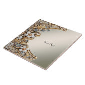 装飾金ゴールド白色フローラセラミックタイル タイル (側面)