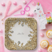 装飾金ゴールド紙プレート ペーパープレート (パーティー)