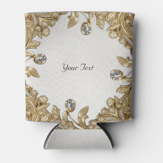 装飾金ゴールド結婚式の引き出物クーラーボックス 缶クーラー (正面)