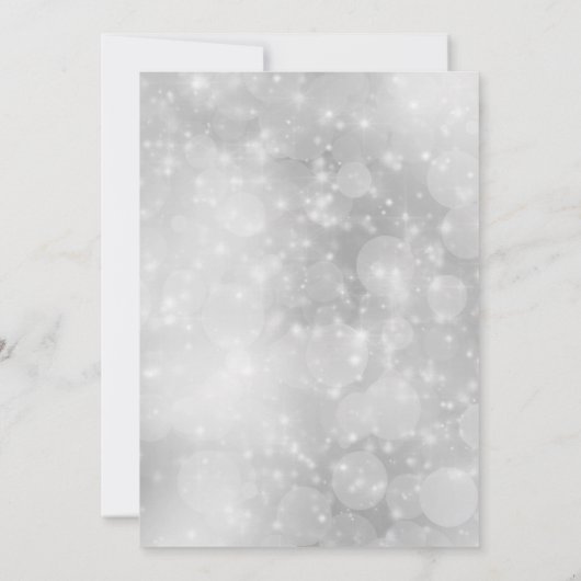 装飾金ゴールド雪だるまとグリッター、《写真》ぼけ味クリスマス 招待状 (裏面)