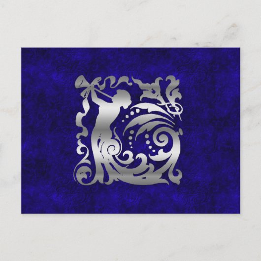 装飾銀のクリスマス シーズンポストカード (正面)