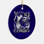 装飾銀のクリスマス セラミックオーナメント (右)