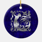 装飾銀のクリスマス セラミックオーナメント (裏面)