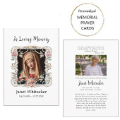 装飾銀枠バラ葬儀祈りの言葉カード プレイスカード