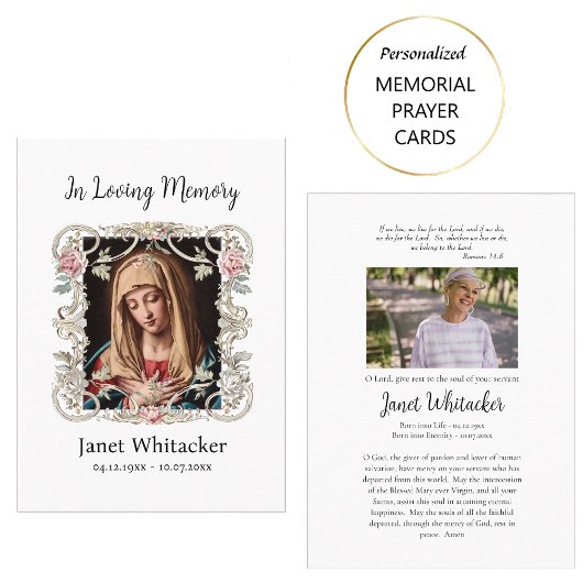 装飾銀枠バラ葬儀祈りの言葉カード プレイスカード