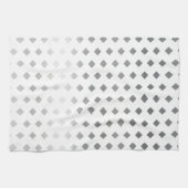 装飾銀灰色ホワイトダイヤモンドパターン キッチンタオル (横)