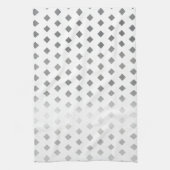 装飾銀灰色ホワイトダイヤモンドパターン キッチンタオル (縦)