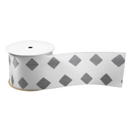 装飾銀灰色ホワイトダイヤモンドパターン サテンリボン