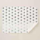 装飾銀灰色ホワイトダイヤモンドパターン シェルパブランケット (正面(横))