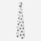 装飾銀灰色ホワイトダイヤモンドパターン ネクタイ (裏面)