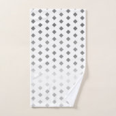 装飾銀灰色ホワイトダイヤモンドパターン バスタオルセット (ハンドタオル)