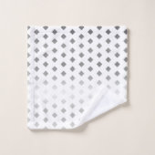 装飾銀灰色ホワイトダイヤモンドパターン バスタオルセット (ウォッシュタオル)