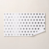 装飾銀灰色ホワイトダイヤモンドパターン バスタオルセット (ハンドタオル)