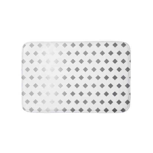 装飾銀灰色ホワイトダイヤモンドパターン バスマット (正面)