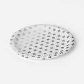 装飾銀灰色ホワイトダイヤモンドパターン ペーパープレート (アングル)