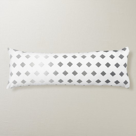 装飾銀灰色ホワイトダイヤモンドパターン ボディピロー (正面)