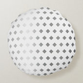 装飾銀灰色ホワイトダイヤモンドパターン ラウンドクッション (裏面)