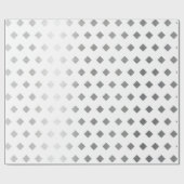 装飾銀灰色ホワイトダイヤモンドパターン ラッピングペーパー (フラット)