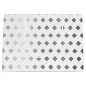 装飾銀灰色ホワイトダイヤモンドパターン ラージペーパーバッグ (正面)