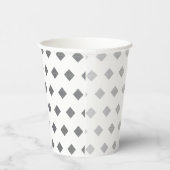 装飾銀灰色ホワイトダイヤモンドパターン 紙コップ (右)