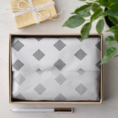 装飾銀灰色ホワイトダイヤモンドパターン 薄葉紙 (ギフト)