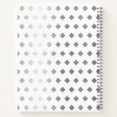 装飾銀灰色ホワイトダイヤモンドモノグラム ノートブック (裏面)