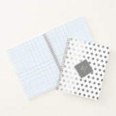 装飾銀灰色ホワイトダイヤモンドモノグラム ノートブック (内部)