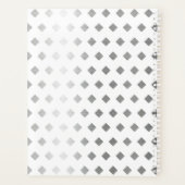 装飾銀灰色ホワイトダイヤモンドモノグラム プランナー手帳 (裏面)