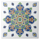 装飾陶製タイル数々のカラーメダリオン タイル (正面)