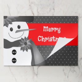 装飾雪だるま及び水玉模様テーブル装飾 ペーパーパッド