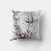 装飾雪ブルー&ホワイトハッピーホリデー クッション (裏面)