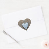 装飾青つるハート素朴材 ハートシール (封筒)