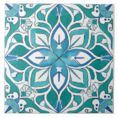 装飾青地中海の緑 タイル (正面)
